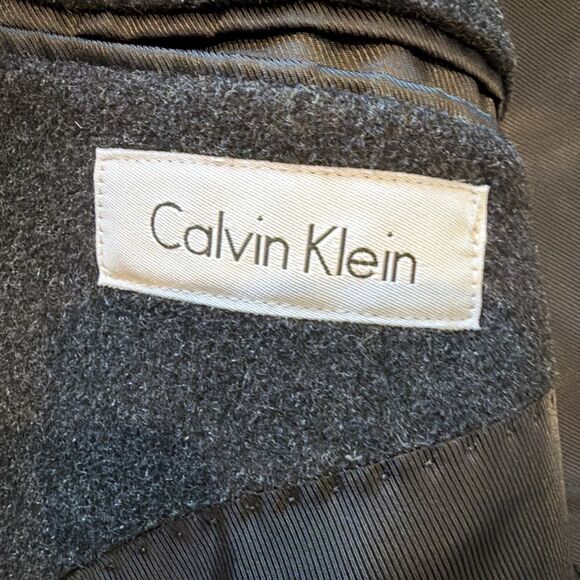 Calvin Klein Men Black Wool Cashmere 3 Button Overcoat Sz 60R Pacific 51711 - Picture 13 of 16